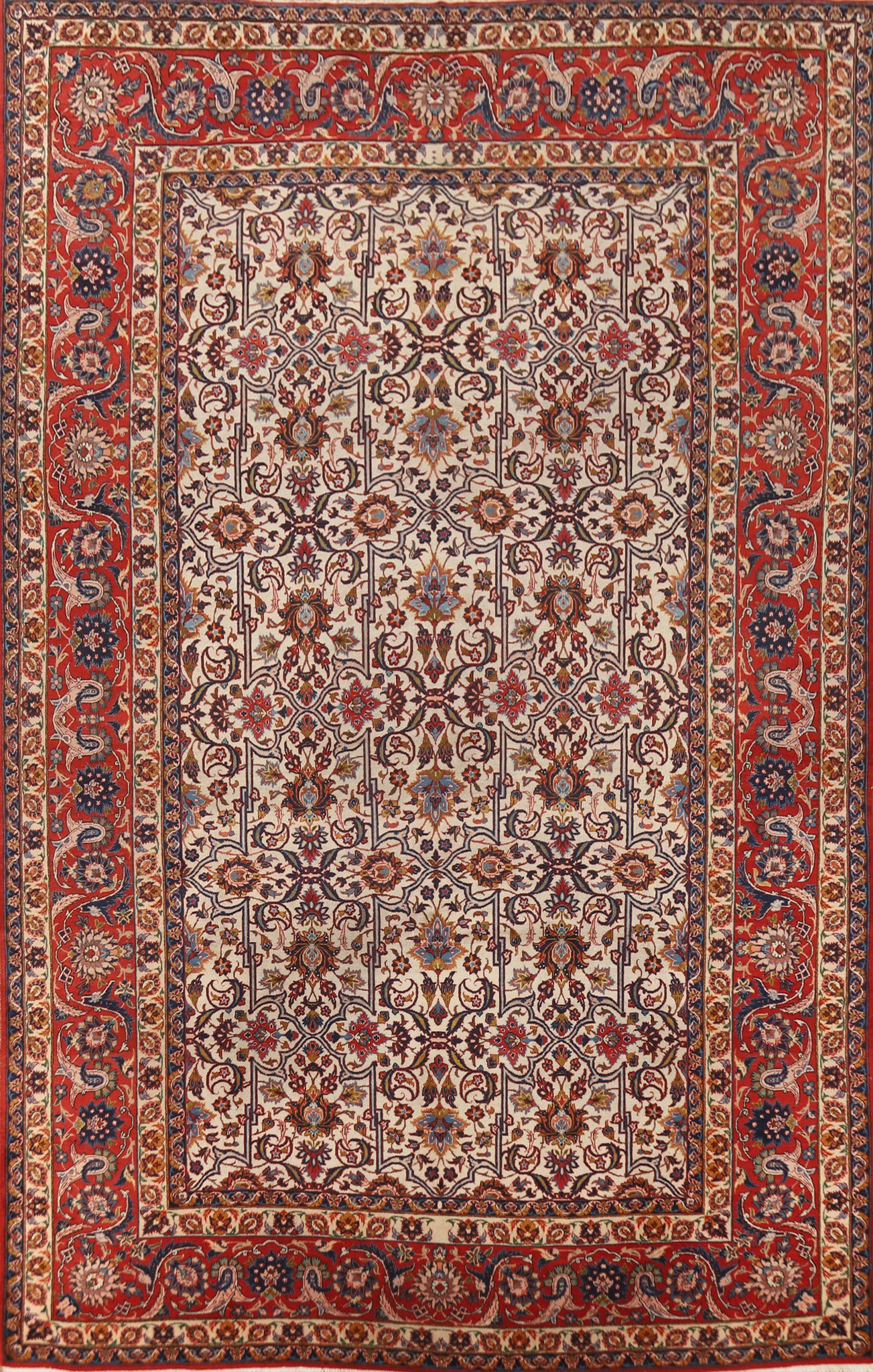 Antique Vegetable Dye Isfahan Persian Area Rug 8x13