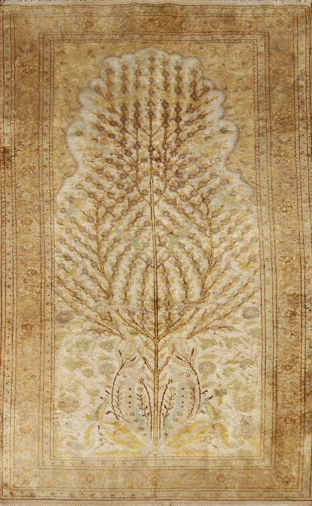 Vintage Wool Hereke Turkish Rug 4x6