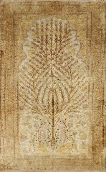 Vintage Wool Hereke Turkish Rug 4x6