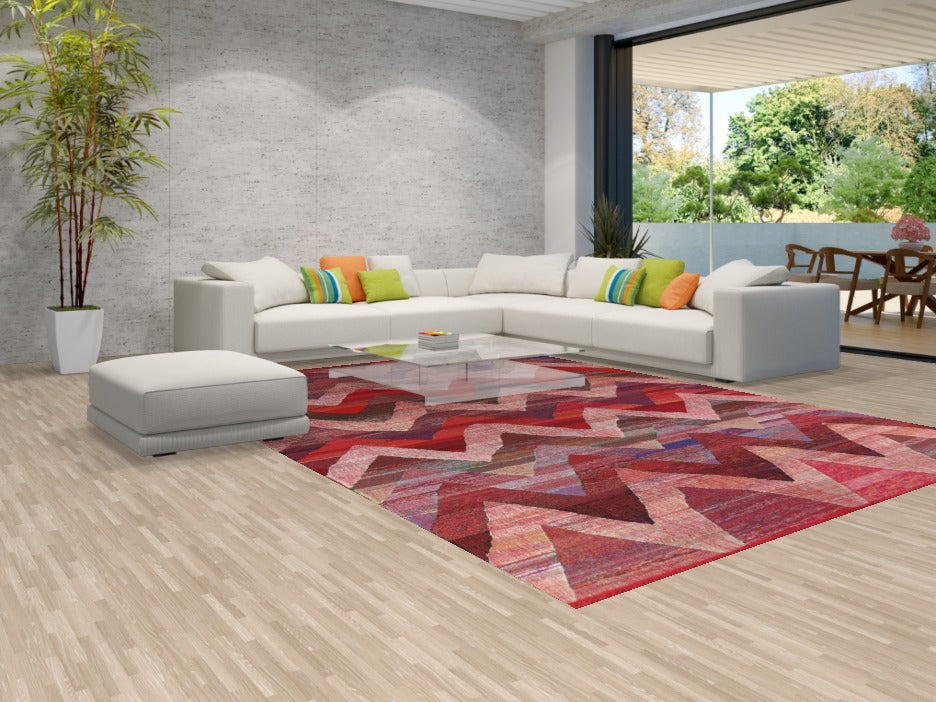 Chevron Style Modern Kilim Turkish Area Rug 9x13