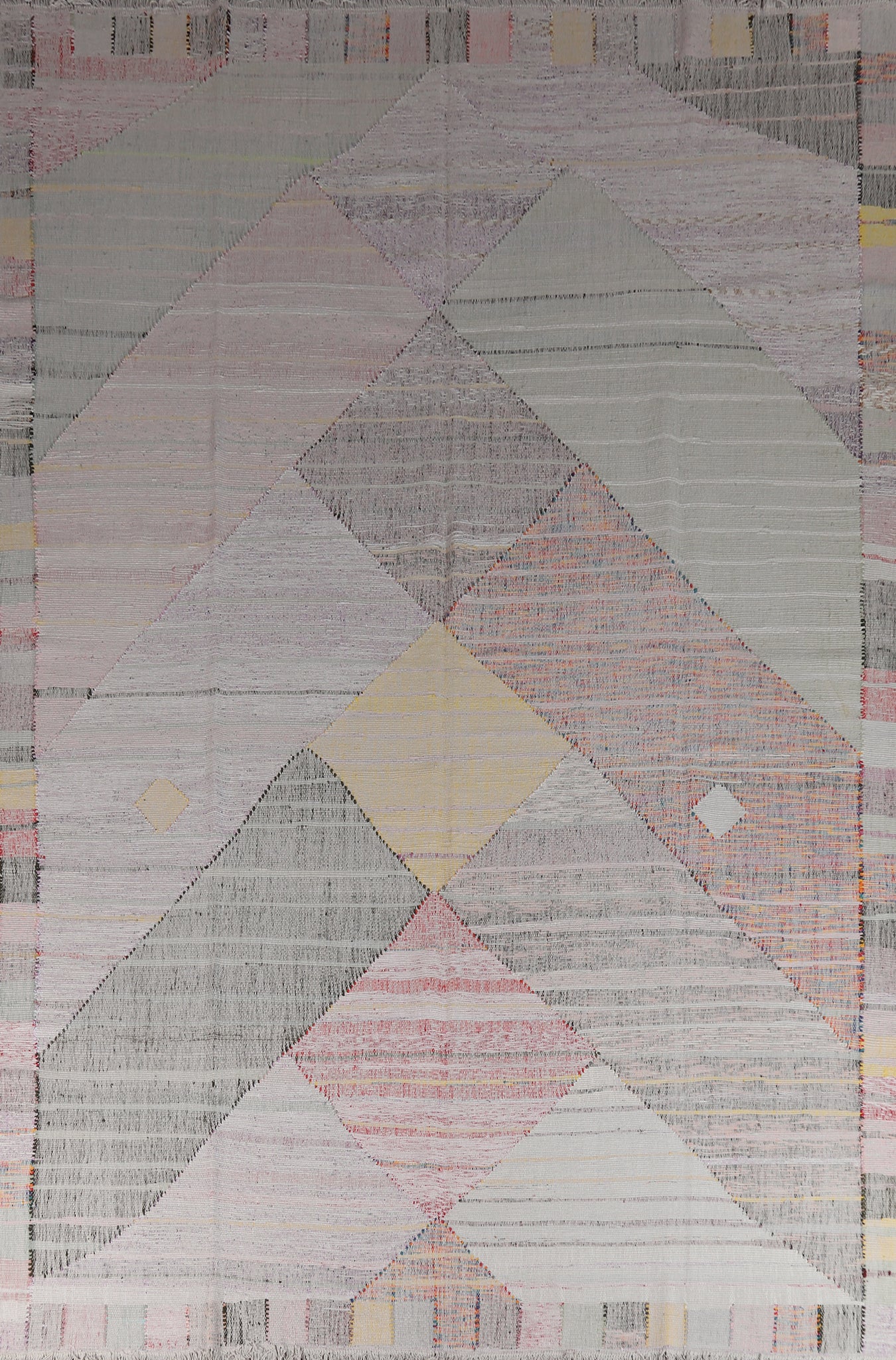 Modern Wool Geometric Kilim Turkish Area Rug 10x13