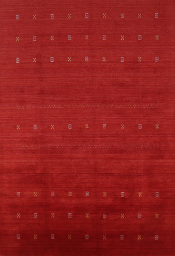 Red Wool Gabbeh Indian Area Rug 7x10