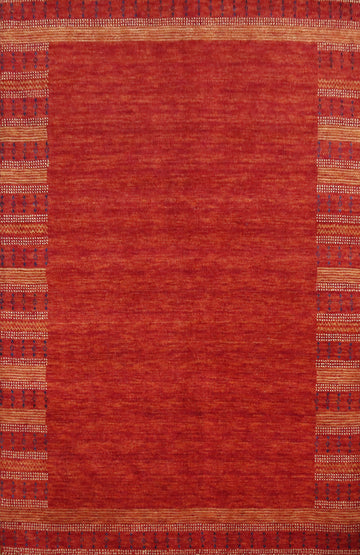 Tribal Wool Gabbeh Indian Area Rug 5x8