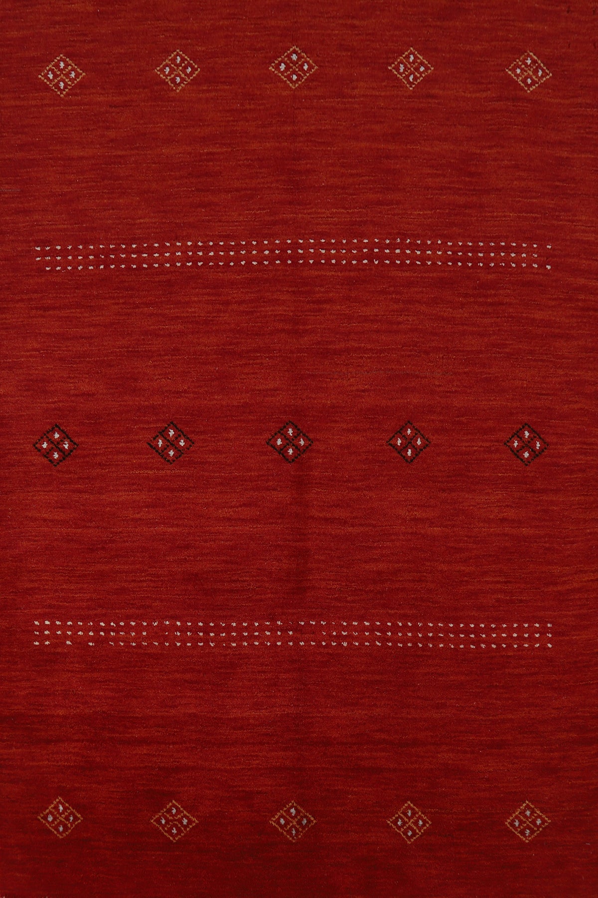 Handmade Red Wool Gabbeh Indian Rug 5x6