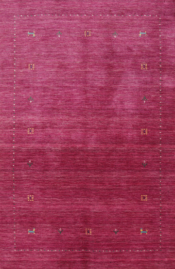 Violet Wool Tribal Gabbeh Indian Rug 4x6