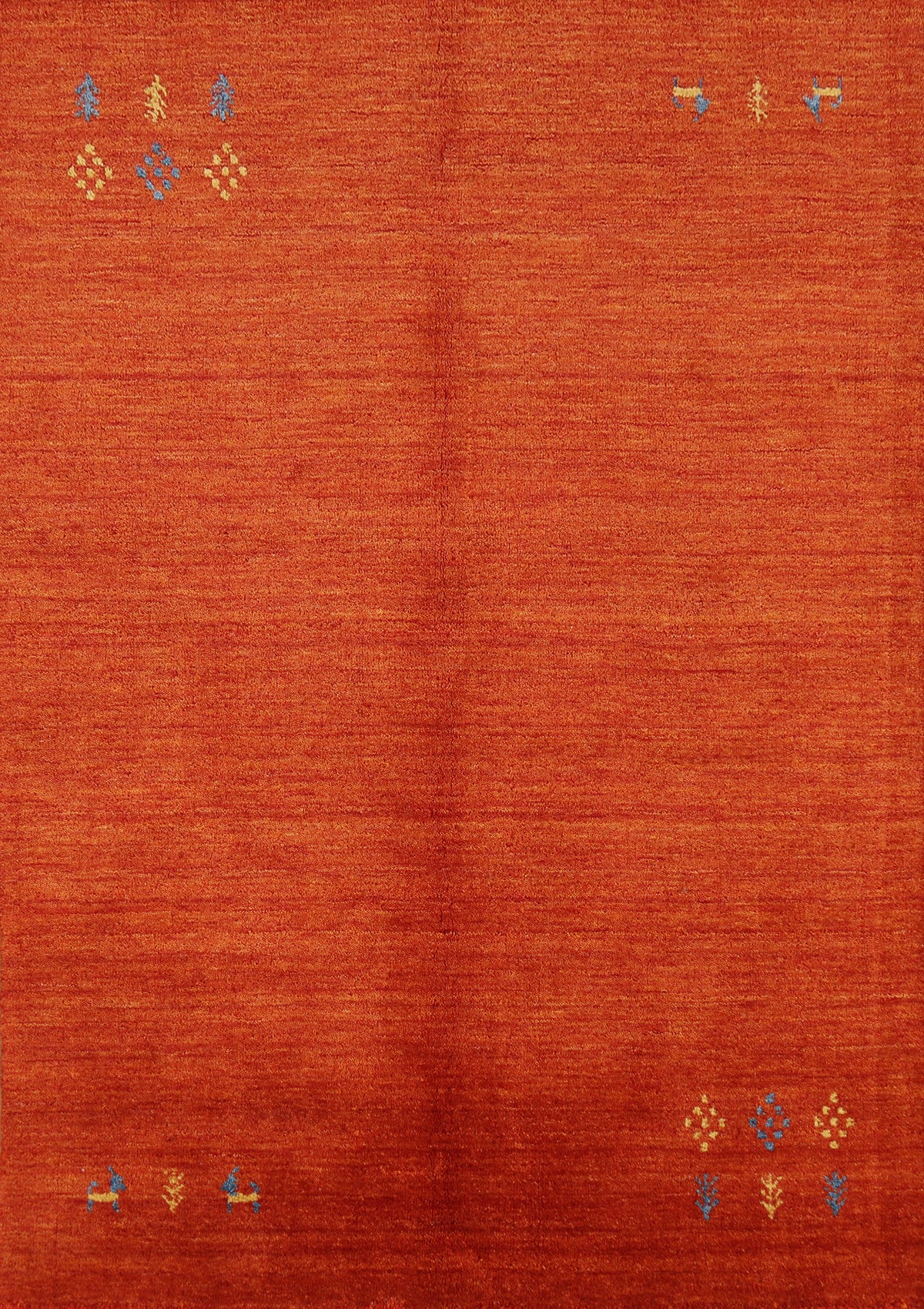 Orange Wool Gabbeh Indian Rug 4x6