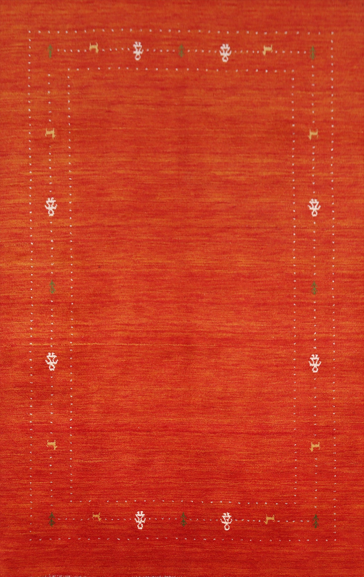 Orange Tribal Gabbeh Indian Area Rug 5x8