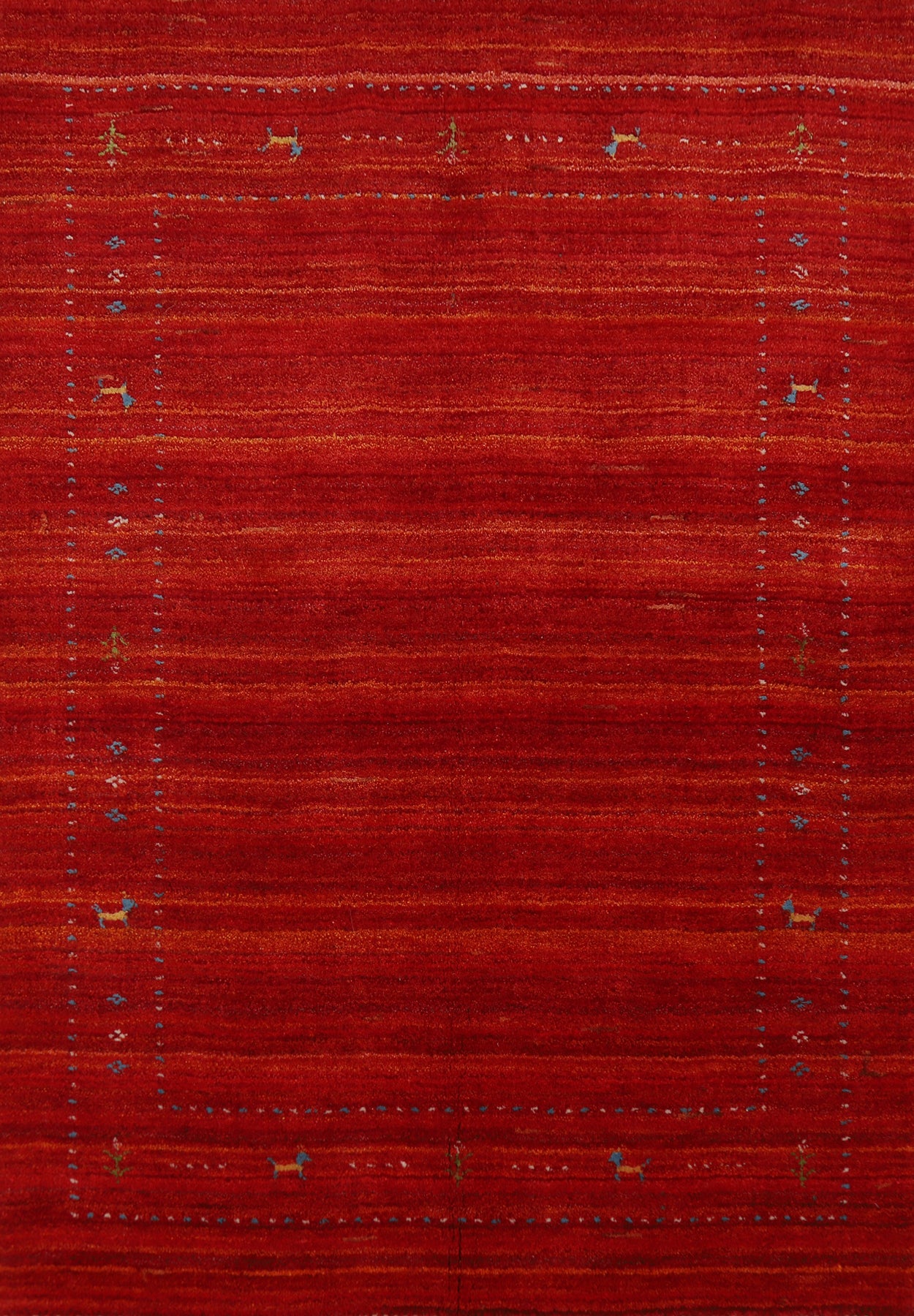 Red & Rust Tribal Wool Gabbeh Indian Rug 4x6