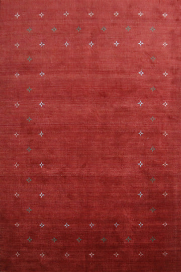 Red Wool Gabbeh Indian Area Rug 7x10