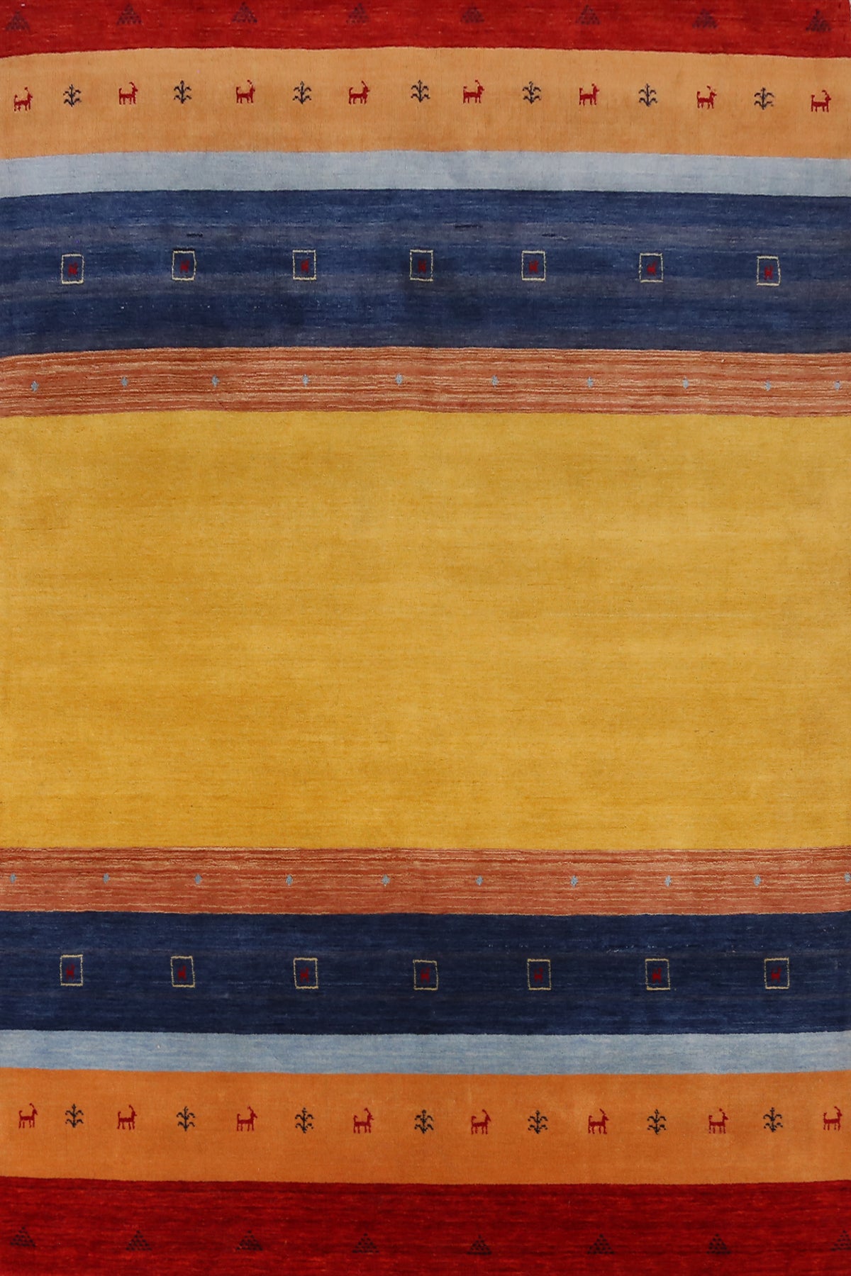 Striped Wool Gabbeh Indian Area Rug 6x10