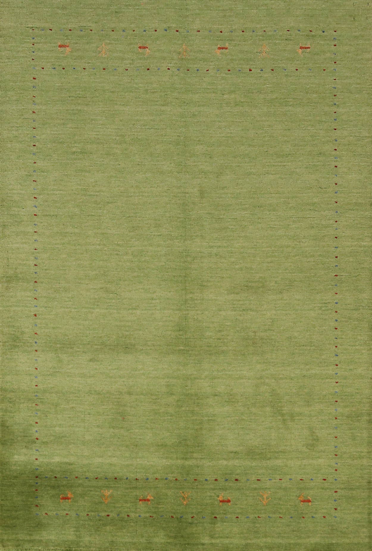 Light Green Gabbeh Indian Area Rug 5x8