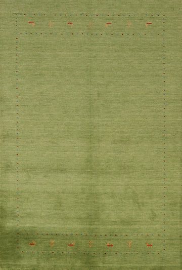 Light Green Gabbeh Indian Area Rug 5x8