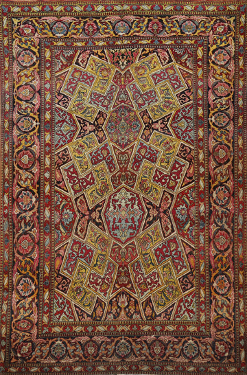 Pre-1900 Antique Kerman Ravar Persian Rug 4x7