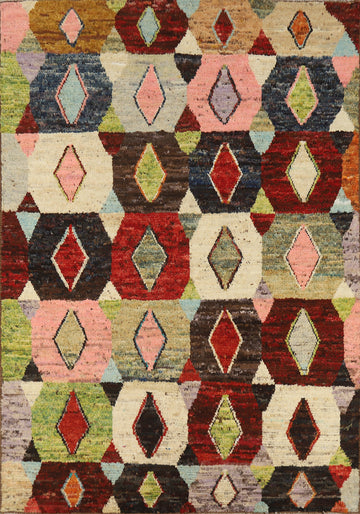 Geometric Wool Moroccan Oriental Area Rug 6x8