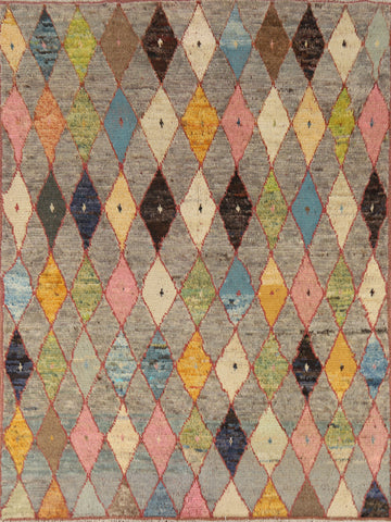 All-Over Trellis Moroccan Oriental Rug 5x7