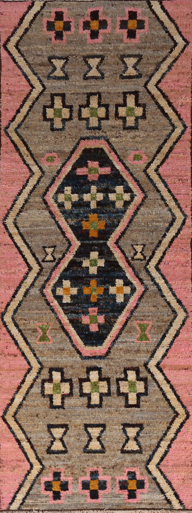 Geometric Wool Moroccan Oriental Runner Rug 3x10