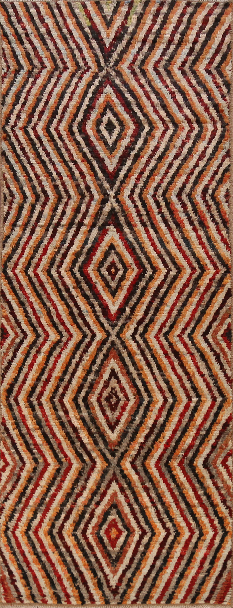 Geometric Wool Moroccan Oriental Runner Rug 3x9
