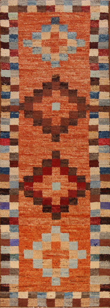 Geometric Wool Moroccan Oriental Runner Rug 3x10