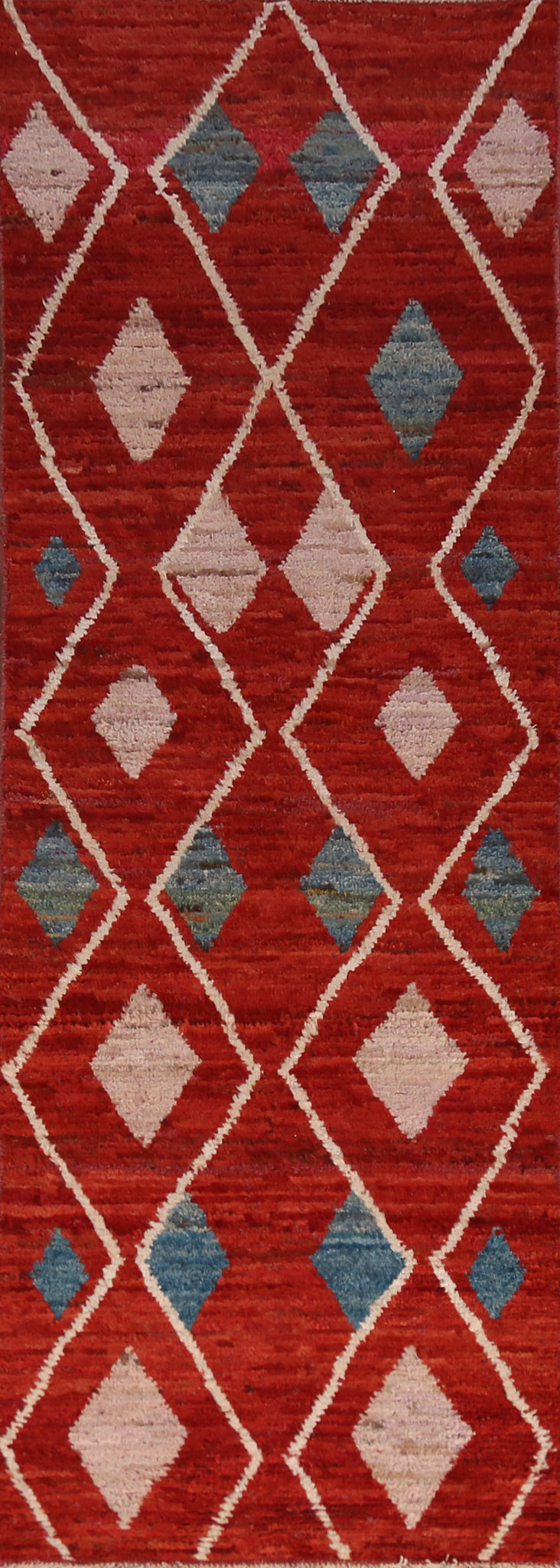 Geometric Wool Moroccan Oriental Runner Rug 3x10