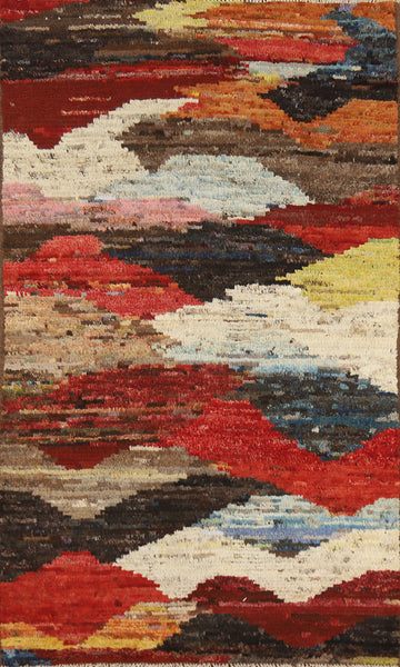 Abstract Wool Moroccan Oriental Rug 4x7