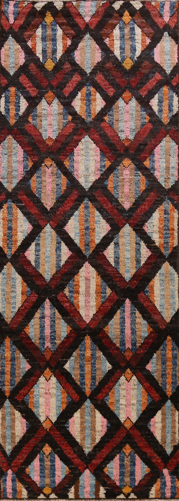 Trellis Wool Moroccan Oriental Runner Rug 3x13