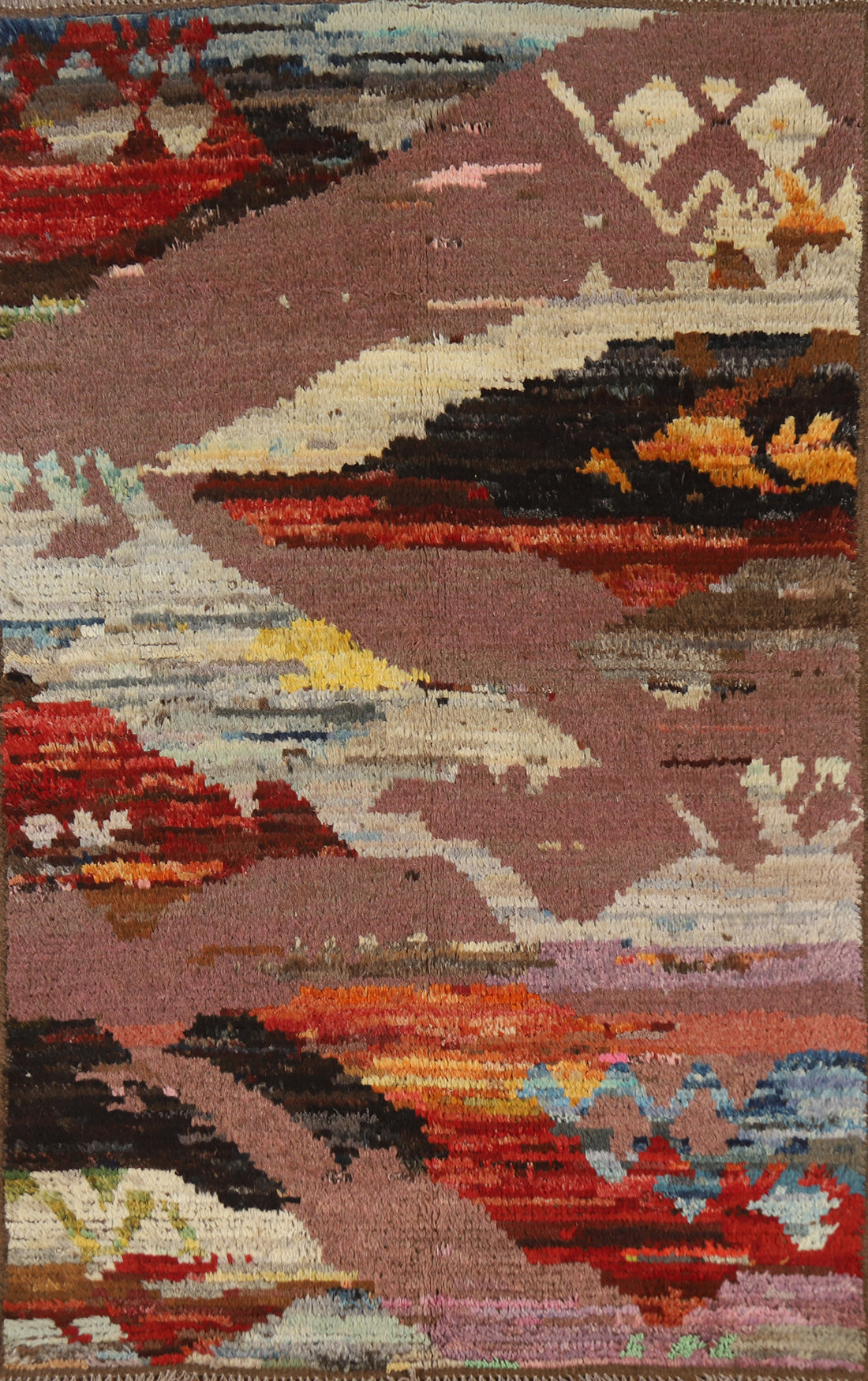 Abstract Wool Moroccan Oriental Rug 4x6