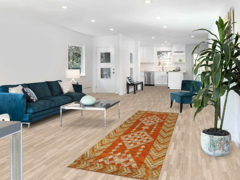 Geometric Wool Moroccan Oriental Runner Rug 3x10