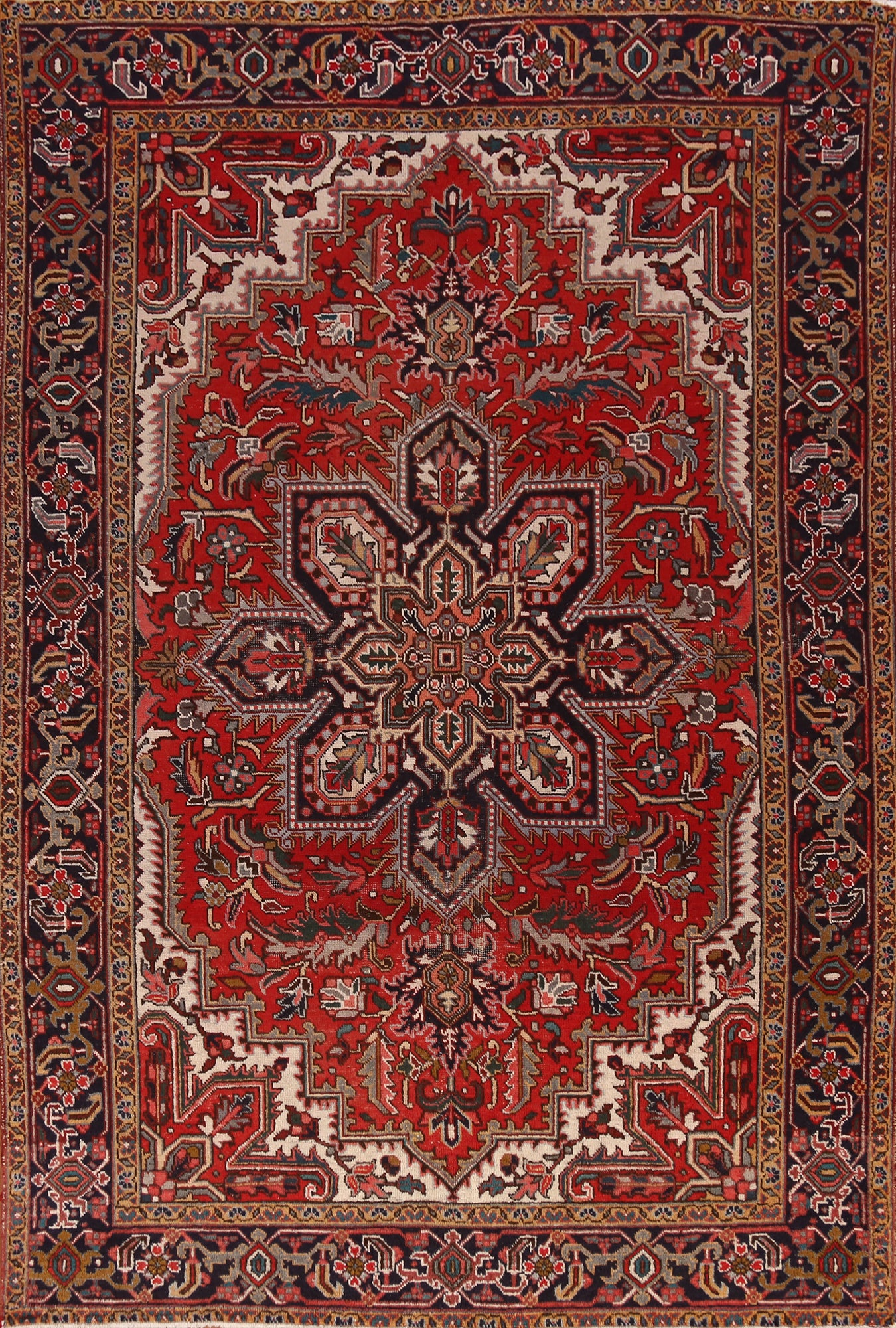 Vintage Wool Heriz Persian Area Rug 8x11