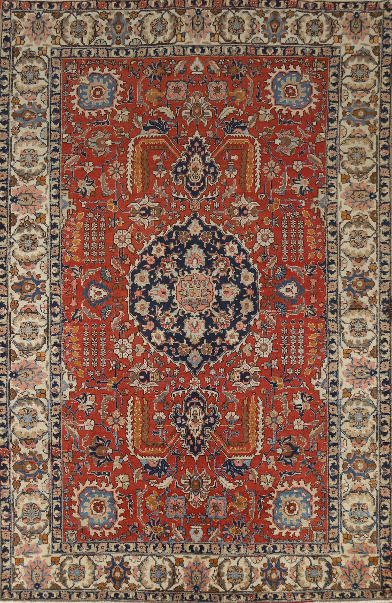 Antique Vegetable Dye Tabriz Persian Area Rug 7x10