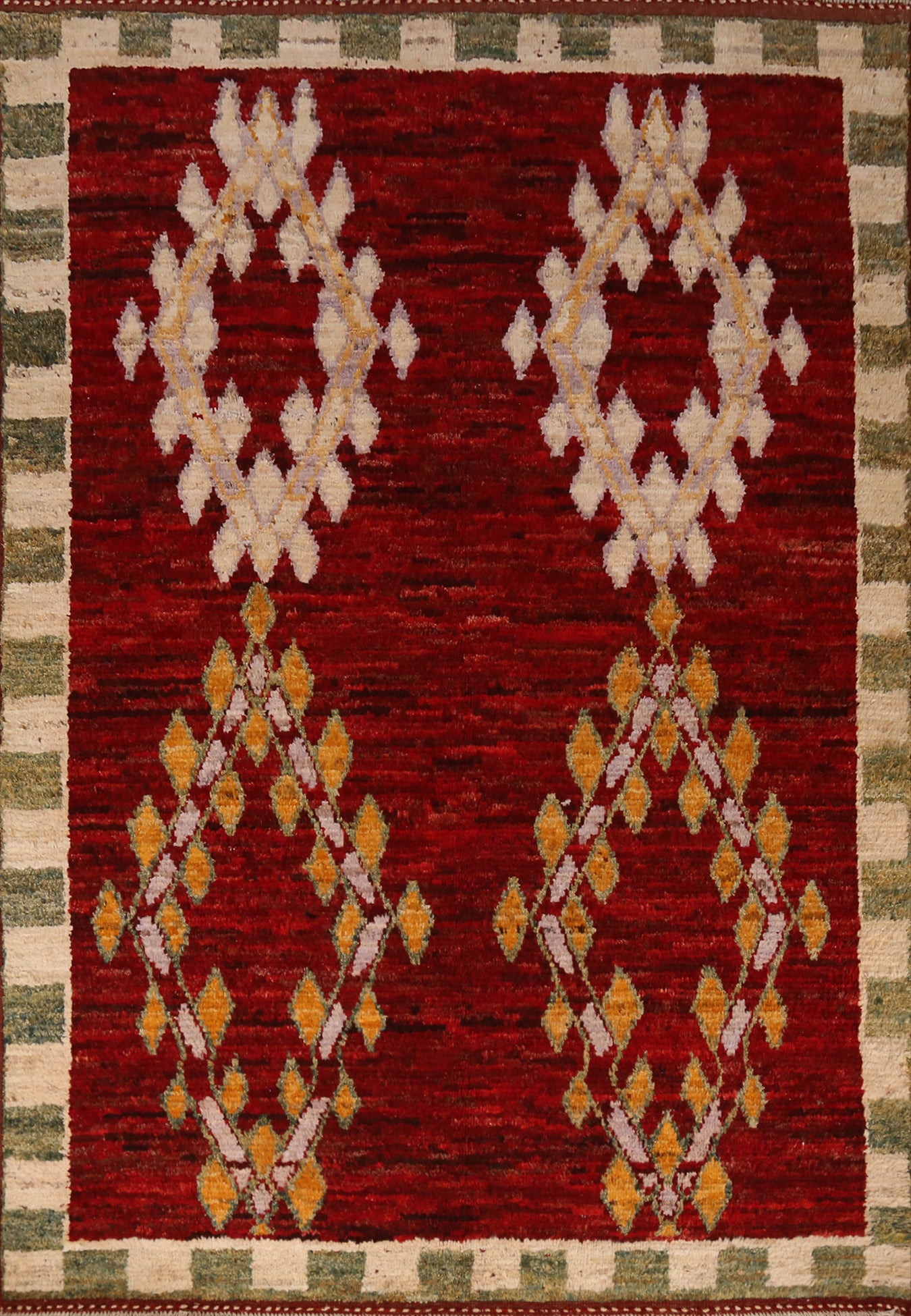 Red Geometric Moroccan Oriental Area Rug 6x8