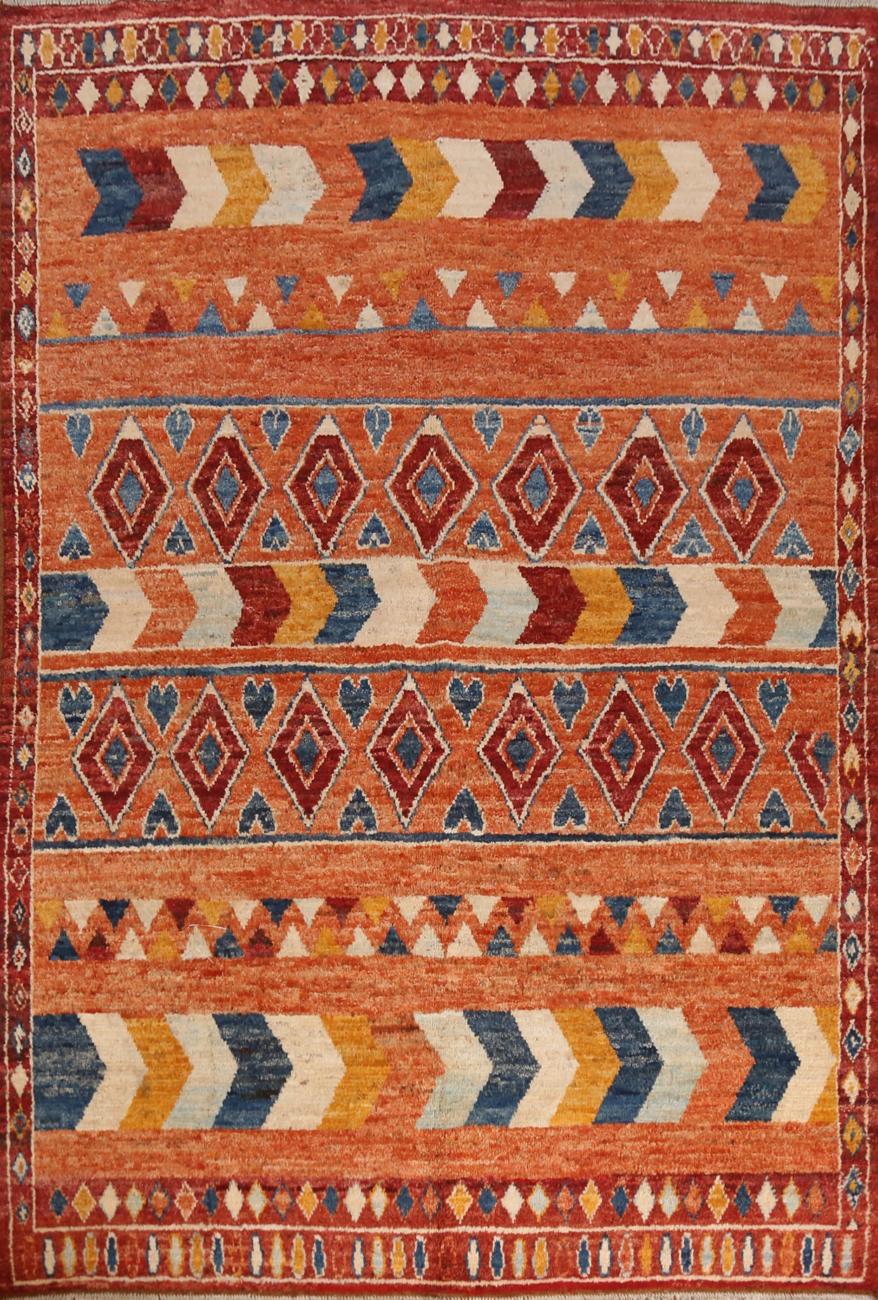 Orange Geometric Moroccan Oriental Area Rug 7x10