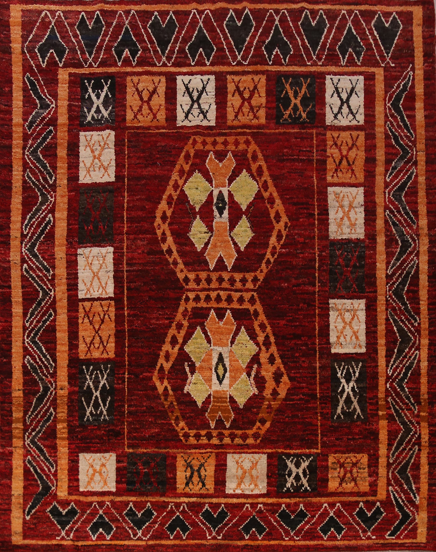 Red Geometric Moroccan Oriental Area Rug 8x10