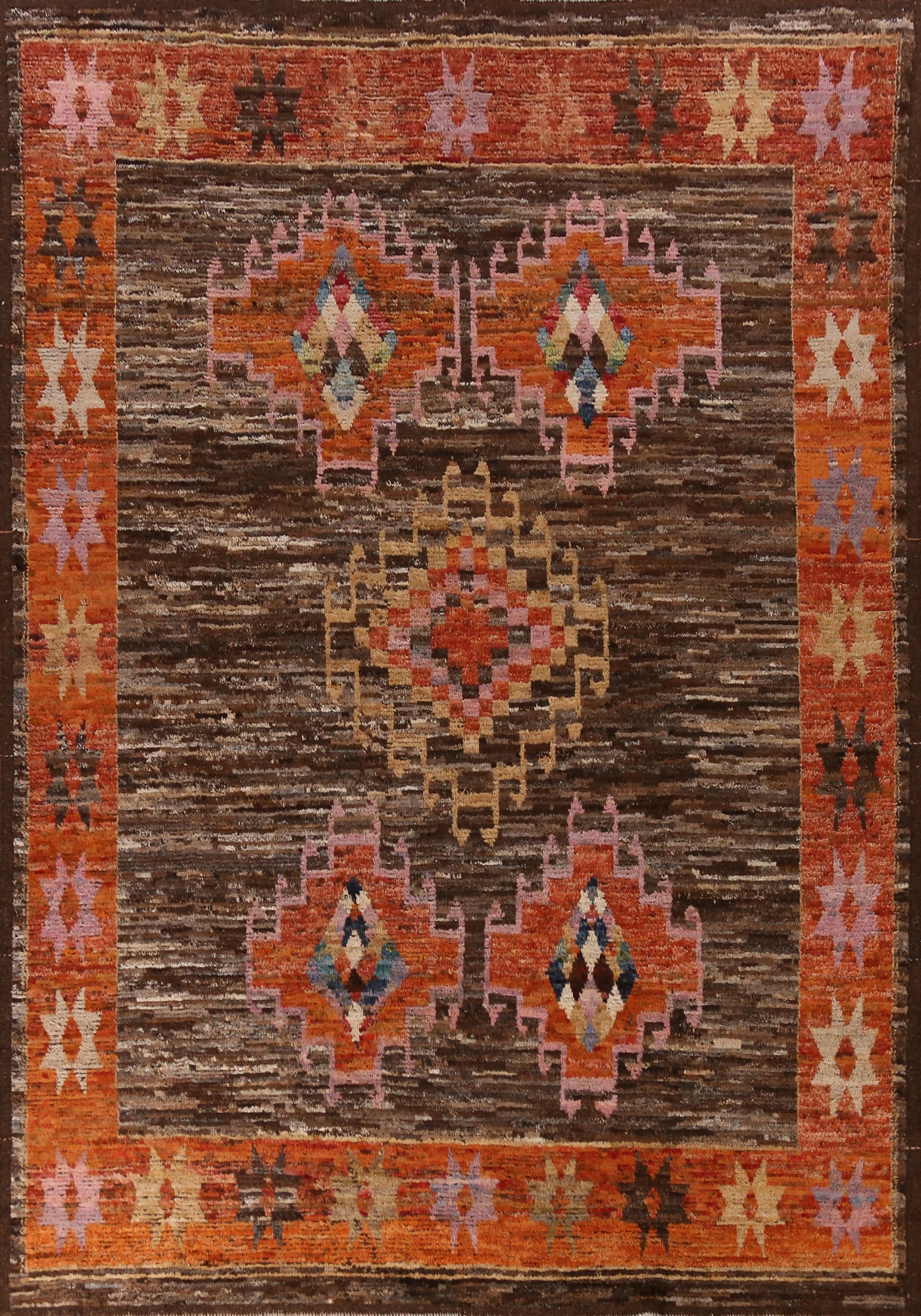 Brown Geometric Moroccan Oriental Area Rug 9x13