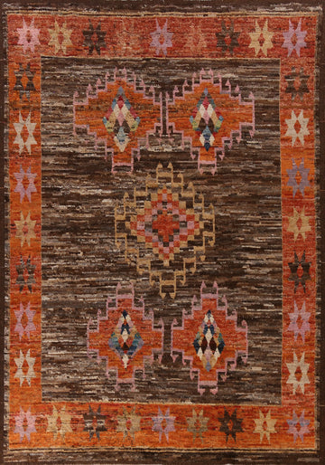 Brown Geometric Moroccan Oriental Area Rug 9x13