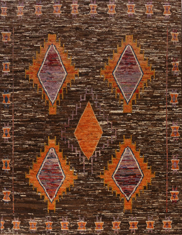 Brown Geometric Moroccan Oriental Area Rug 8x10