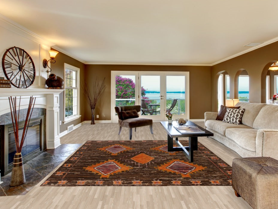 Brown Geometric Moroccan Oriental Area Rug 8x10