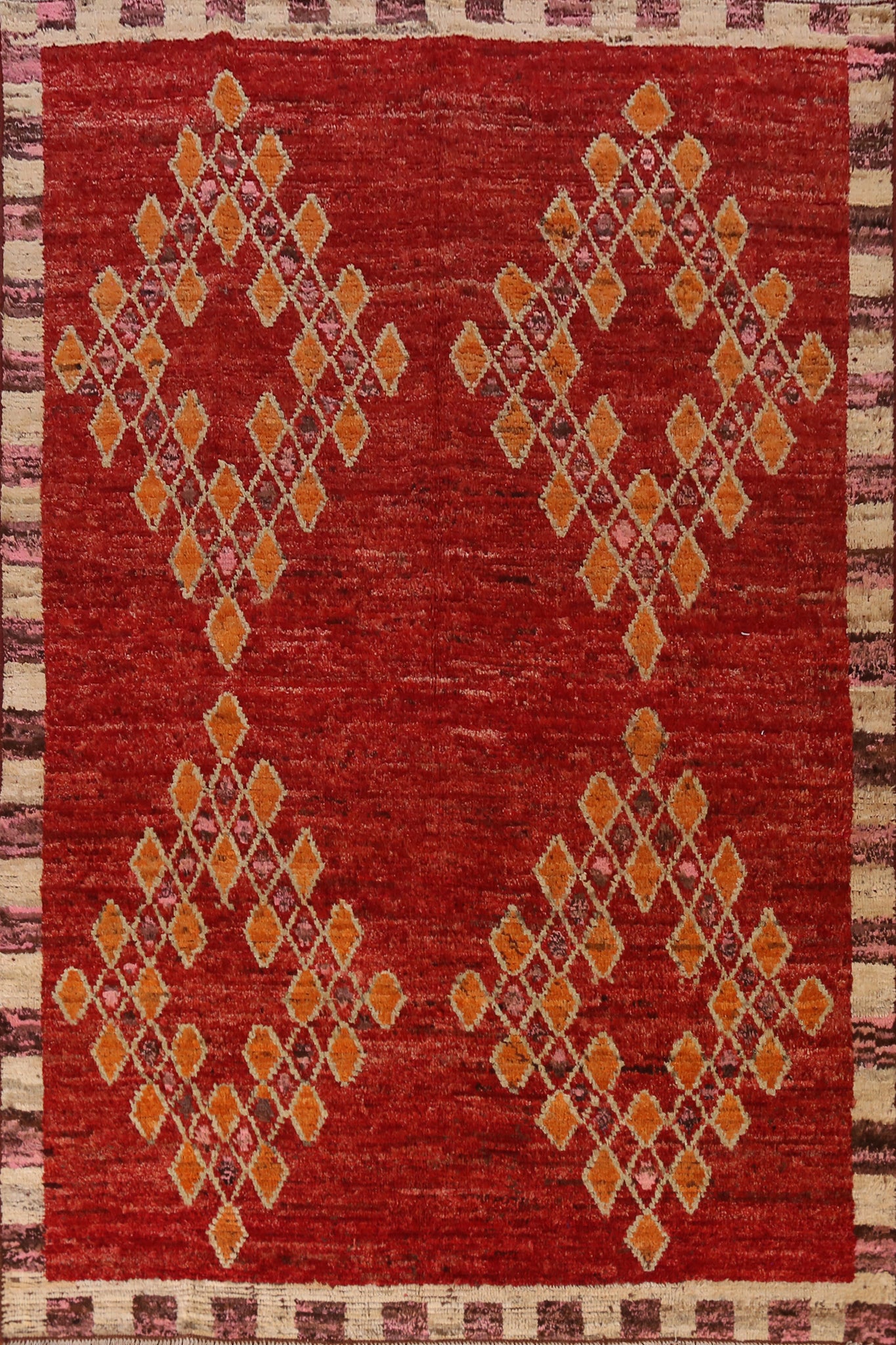 Red Geometric Moroccan Oriental Area Rug 7x10