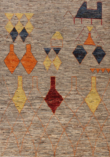 Geometric Moroccan Oriental Area Rug 7x10