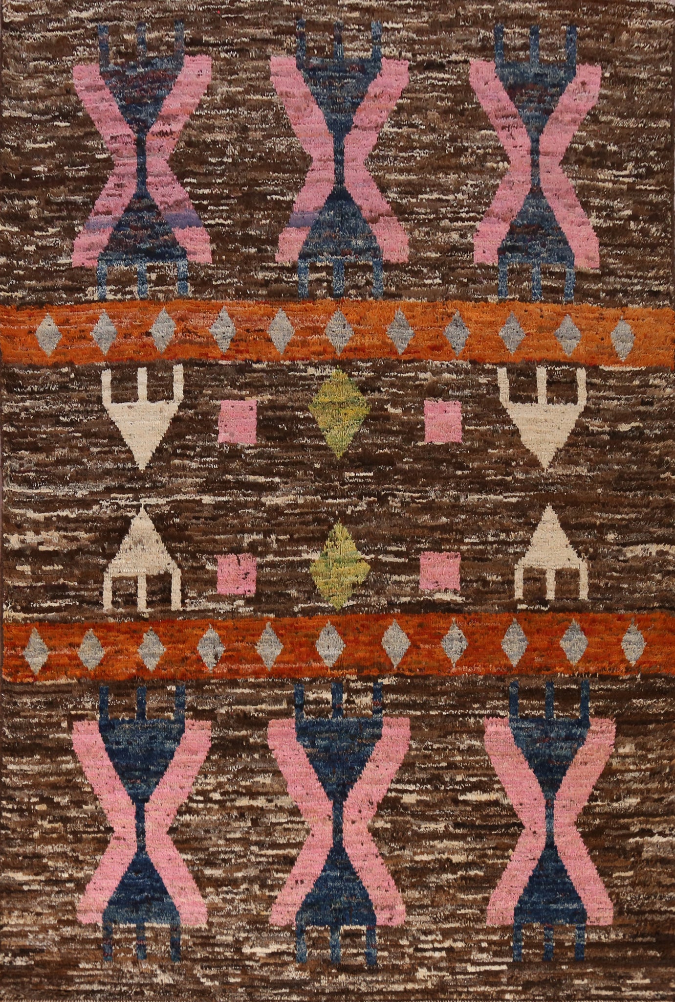 Brown Geometric Moroccan Oriental Area Rug 7x10