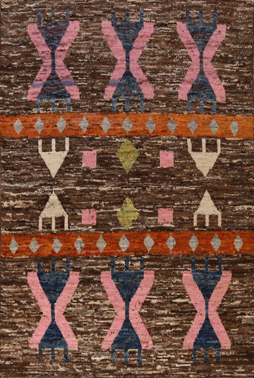Brown Geometric Moroccan Oriental Area Rug 7x10