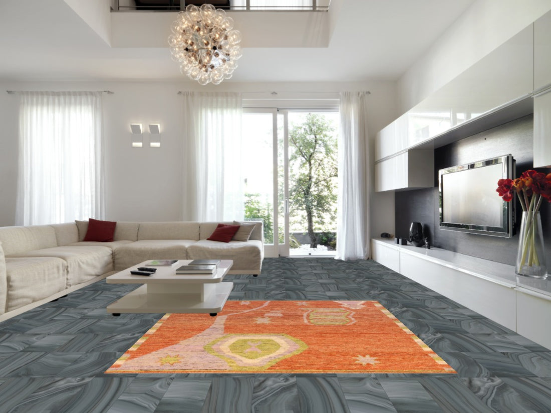 Orange Handmade Moroccan Oriental Area Rug 8x10