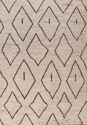 Trellis Wool Geometric Moroccan Oriental Area Rug 7x9