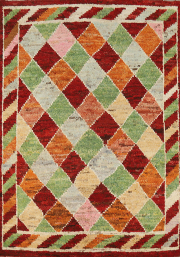 Trellis Wool Geometric Moroccan Oriental Rug 5x6