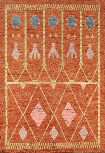 Handmade Moroccan Oriental Area Rug 7x10