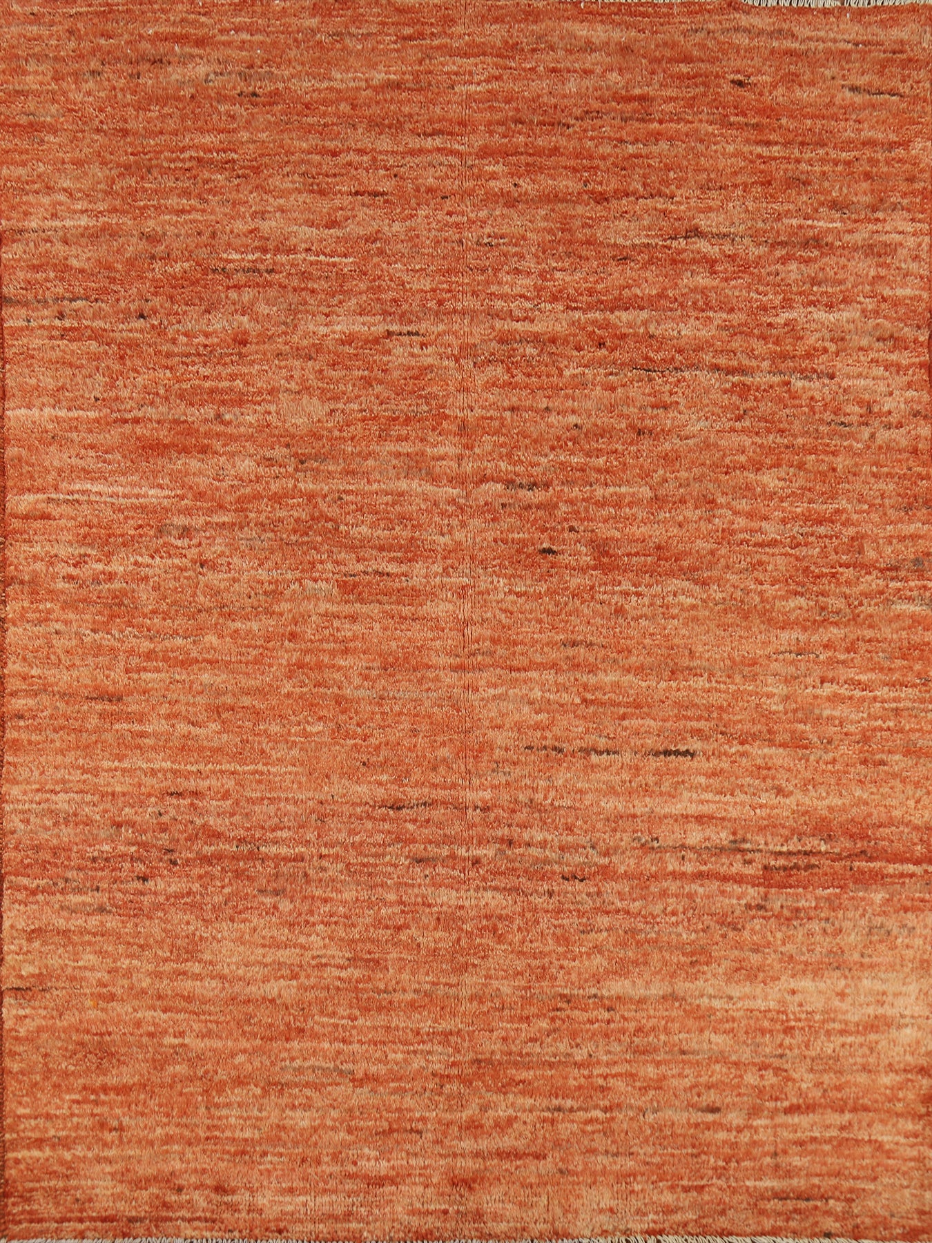 Orange Wool Handmade Moroccan Oriental Rug 5x6