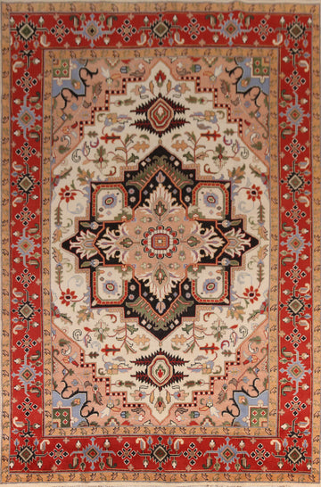 Medallion Wool Heriz Serapi Indian Large Rug 10x14