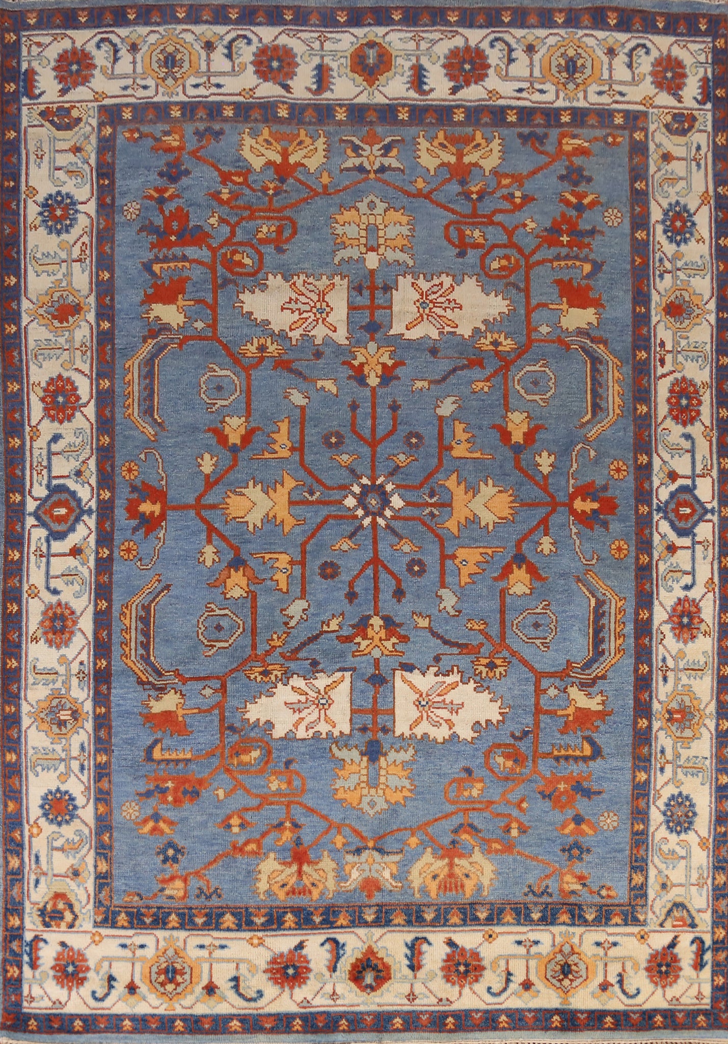 Blue Handmade Heriz Serapi Indian Area Rug 8x10