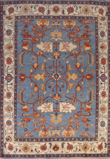 Blue Handmade Heriz Serapi Indian Area Rug 8x10