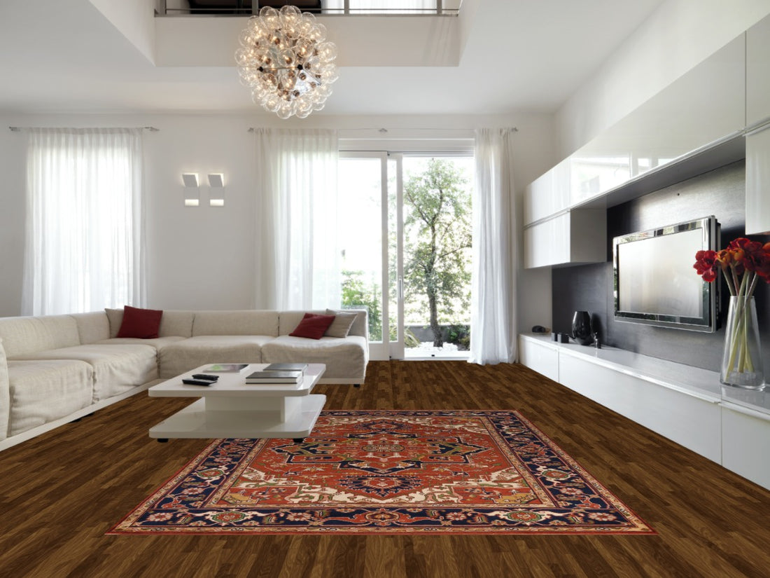 Medallion Wool Heriz Serapi Indian Area Rug 9x12