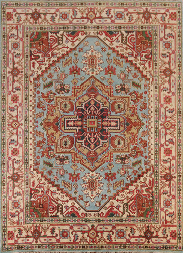 Light Blue Heriz Serapi Indian Area Rug 8x10